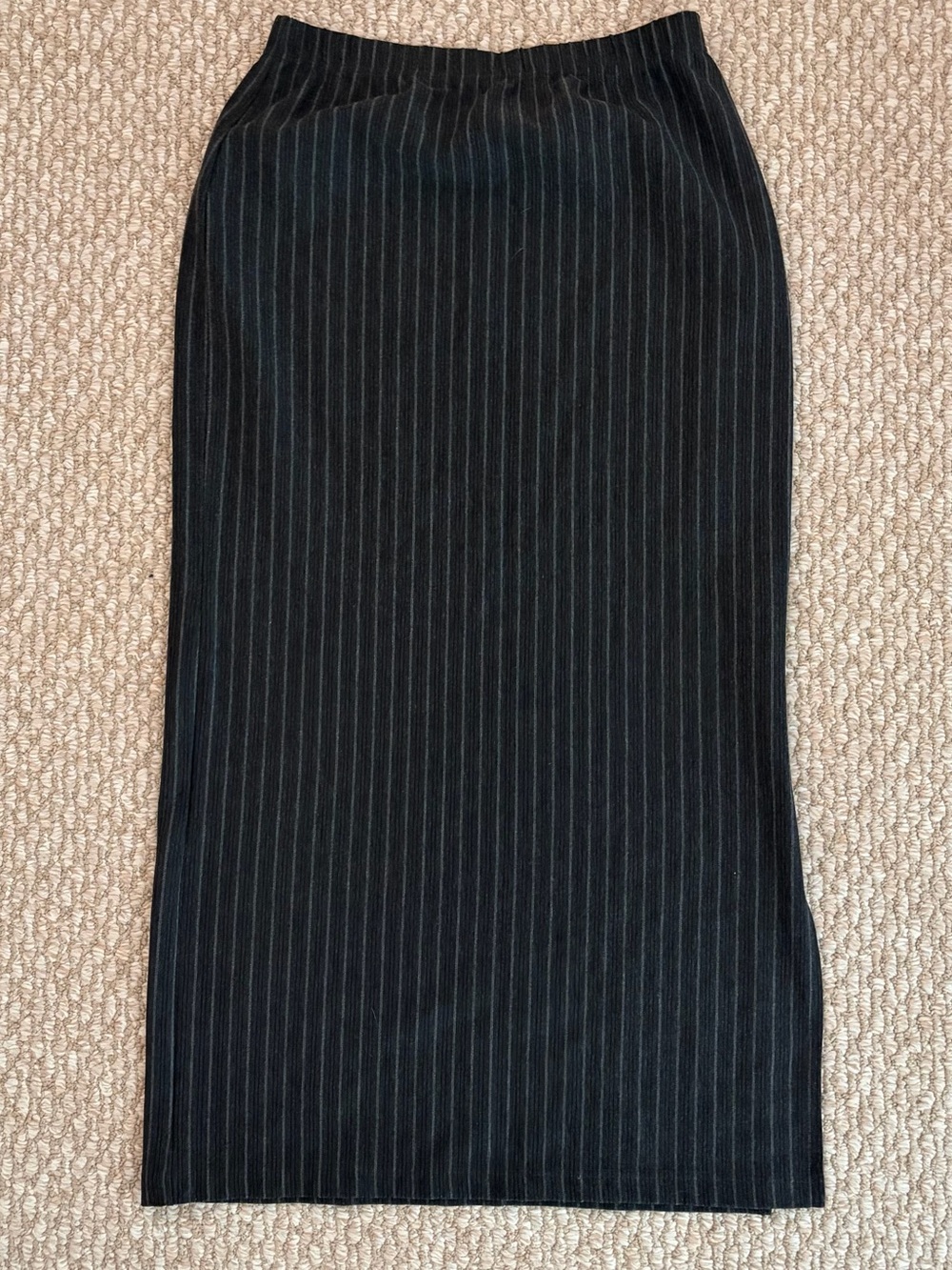 Women's Charcoal Gray, Black and White Pinstripe Pencil Skirt